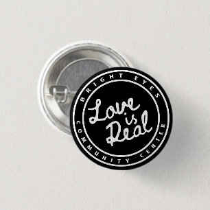 Badge Rond 2,50 Cm L'amour est le bouton du logo du cercle réel