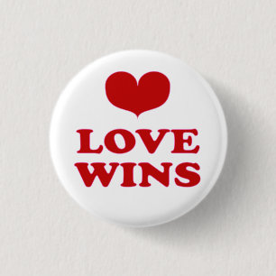 Badge Rond 2,50 Cm L'amour gagne - Combattre le racisme et les préjug