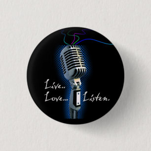 Badge Rond 2,50 Cm L'amour vivant écoutent - minibutton