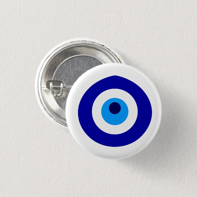 Badge Rond 2,50 Cm L'amulette turque a appelé Nazar (Devant & derrière)