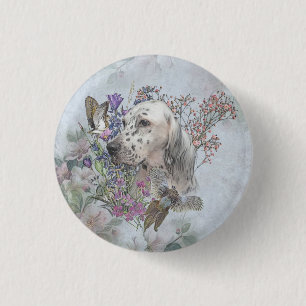 Badge Rond 2,50 Cm L'Anglais Setter Portrait, art