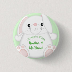 Badge Rond 2,50 Cm Lapin Lapin Baby shower Vert