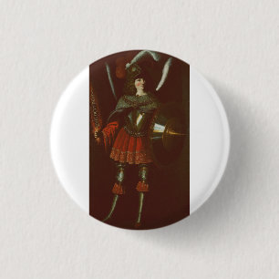 Badge Rond 2,50 Cm L'Archange Michel par Francisco de Zurbarán
