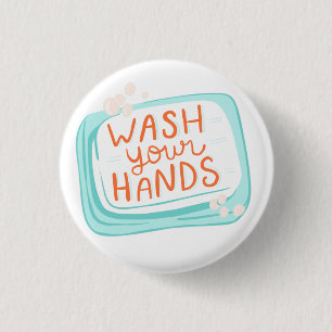 Badge Rond 2,50 Cm Lave-toi les mains en sécurité, activiste, épin