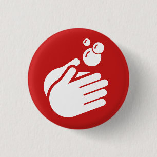 Badge Rond 2,50 Cm Lavez-vous les mains - Lave-mains Coronavirus & Fl
