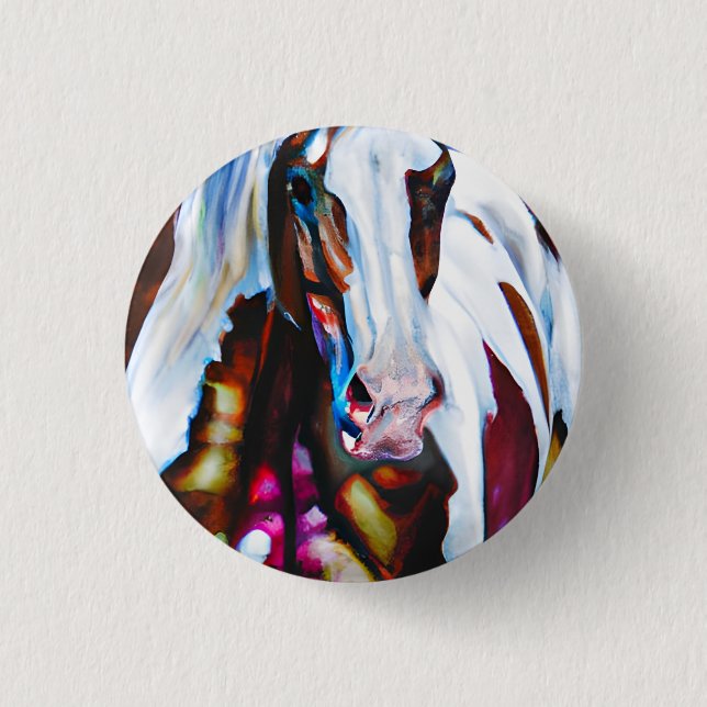 Badge Rond 2,50 Cm Le Cheval de Peinture (Devant)