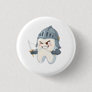 Badge Rond 2,50 Cm Le Chevalier Dentaire : La Bataille pour un Sourir