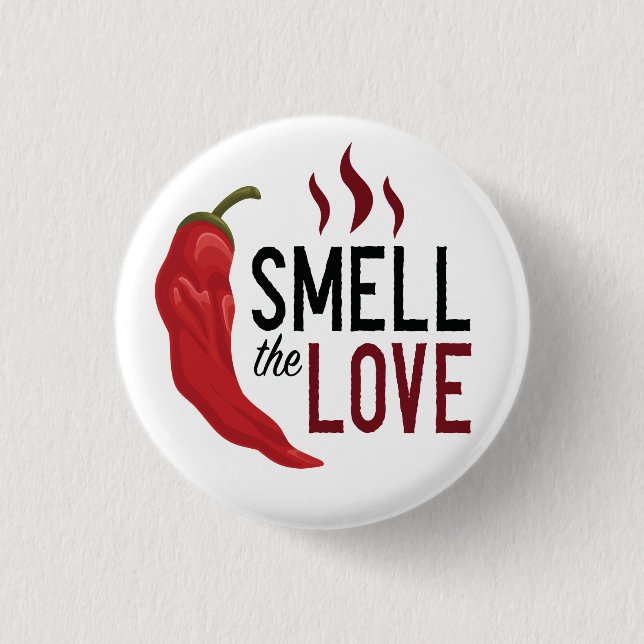 Badge Rond 2,50 Cm Le Chili rouge sent l'amour (Devant)