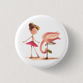 Badge Rond 2,50 Cm Le Danseur et le Flamant