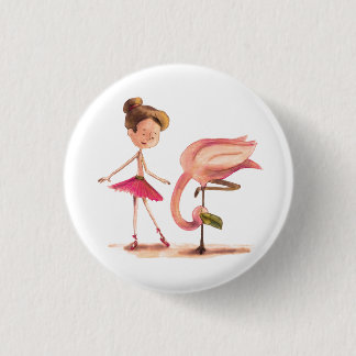 Badge Rond 2,50 Cm Le Danseur et le Flamant