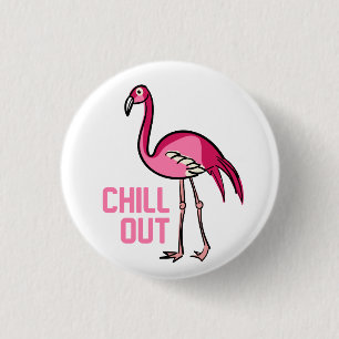 Badge Rond 2,50 Cm Le Flamant rose refroidissent
