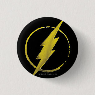 Badge Rond 2,50 Cm Le Flash  Emblème de la poitrine jaune