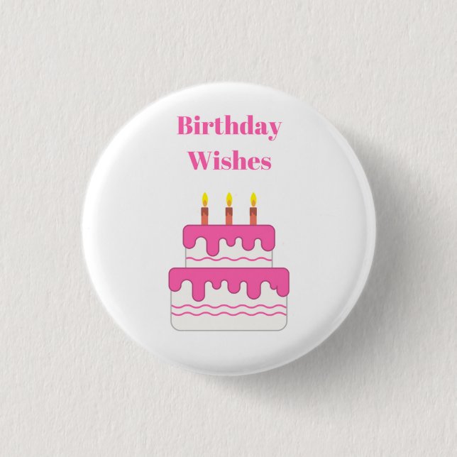 Badge Rond 2,50 Cm Le joyeux anniversaire souhaite l'insigne (Devant)