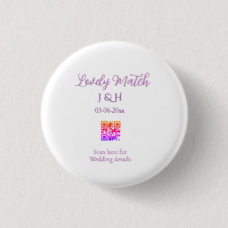Badge Rond 2,50 Cm Le mariage du nom du couple ajoutez détail de scan