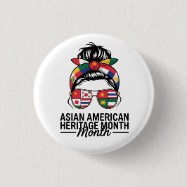 Badge Rond 2,50 Cm le mois du patrimoine de l'islande asiatique et du