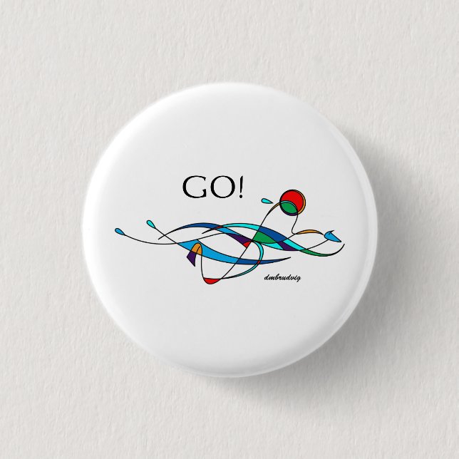 Badge Rond 2,50 Cm Le nageur de brasse "VONT ! " (Devant)