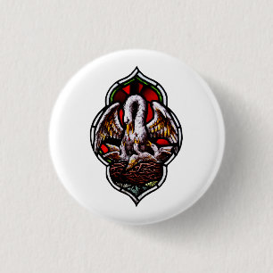 Badge Rond 2,50 Cm Le pélican comme symbole chrétien