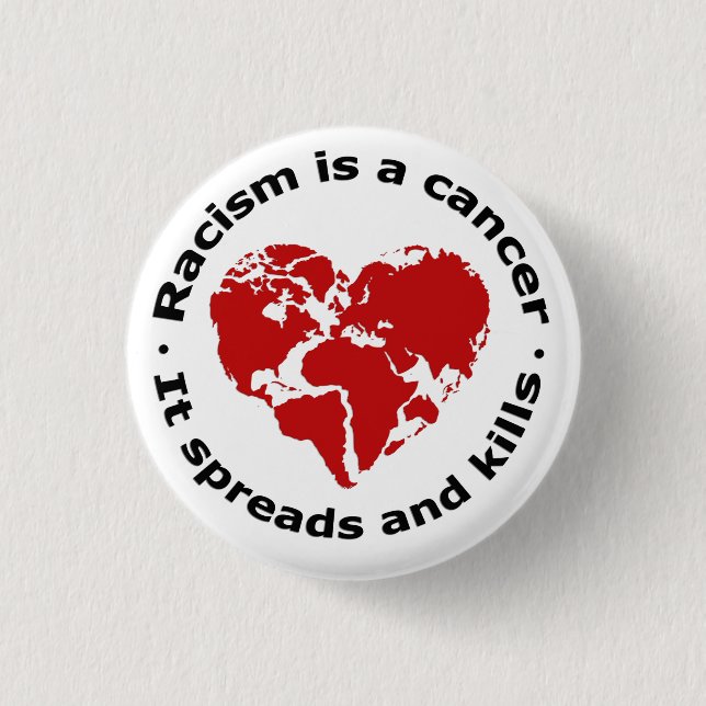 Badge Rond 2,50 Cm Le racisme est le cancer (Devant)
