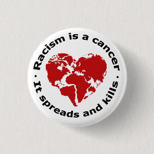Badge Rond 2,50 Cm Le racisme est le cancer