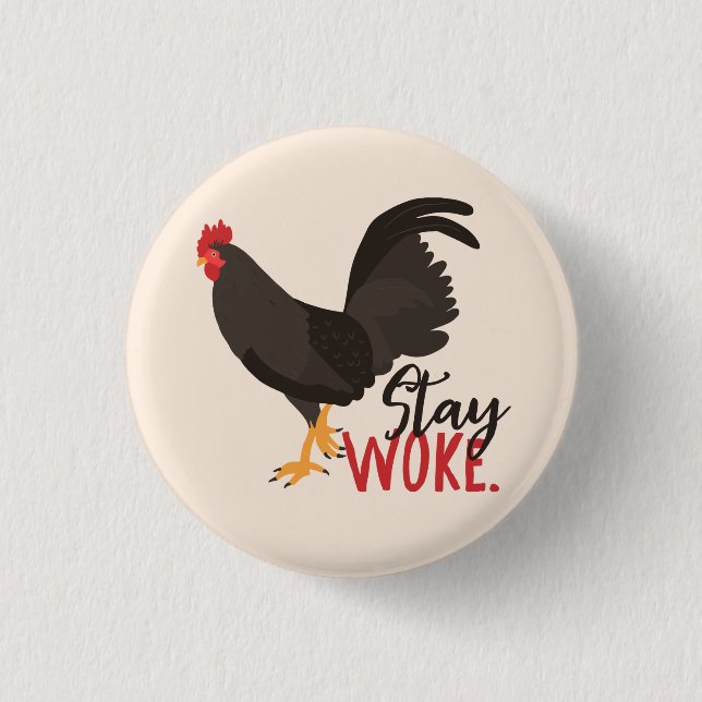 Badge Rond 2,50 Cm Le séjour a réveillé le coq (Devant)