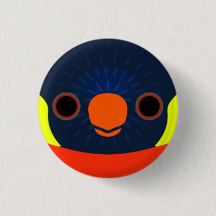 Badge Rond 2,50 Cm Le visage d'un lorikeet coucher de soleil