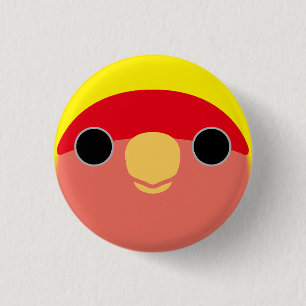 Badge Rond 2,50 Cm Le visage d'un lovebird jaune américain à la pêche