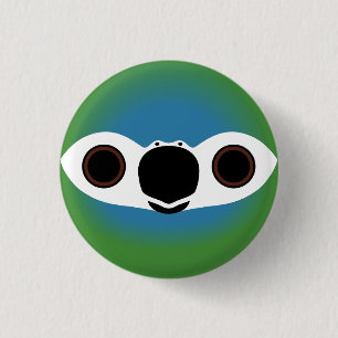 Badge Rond 2,50 Cm Le visage d'une macaw à ventre rouge