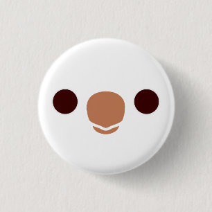 Badge Rond 2,50 Cm Le visage d'une perruque de moine albinos