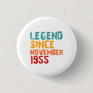 Badge Rond 2,50 Cm Légende 1955 Cadeaux d'anniversaire 70 ans pour ho