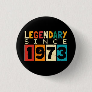 Badge Rond 2,50 Cm Légende depuis 1973 51e anniversaire