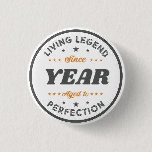 Badge Rond 2,50 Cm Légende vivante Cadeau d'anniversaire   Personnali