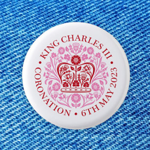 Badge Rond 2,50 Cm L'emblème du couronnement du roi Charles 2023