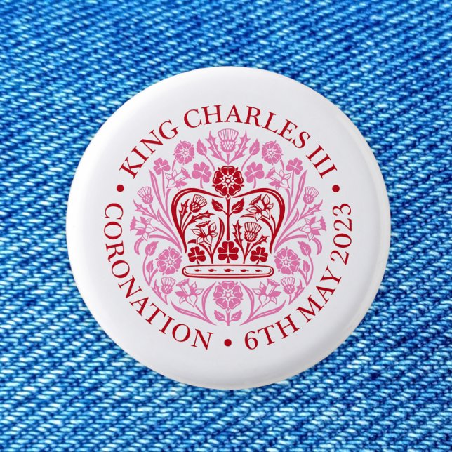 Badge Rond 2,50 Cm L'emblème du couronnement du roi Charles 2023 (Créateur téléchargé)