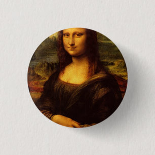 Badge Rond 2,50 Cm Leonardo Da Vinci Mona Lisa Peinture d'Art