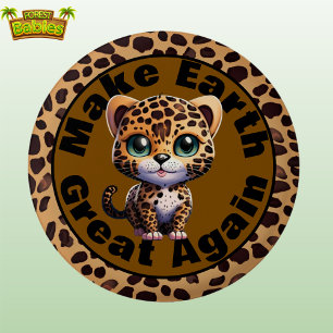 Badge Rond 2,50 Cm Leopard, Rendre la Terre Géniale encore plus De l'