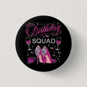 Badge Rond 2,50 Cm L'équipe d'anniversaire Papillons