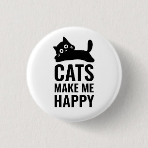 Badge Rond 2,50 Cm Les chats me rendent heureux