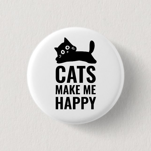 Badge Rond 2,50 Cm Les chats me rendent heureux (Devant)