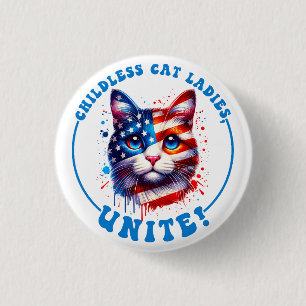 Badge Rond 2,50 Cm Les femmes de chat sans enfants unissent Kamala Ha