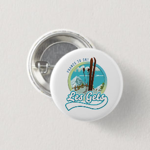 Badge Rond 2,50 Cm Les Gets france logo ski