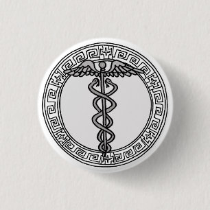 Badge Rond 2,50 Cm Les Olympiens ! Symbole Hermes / Mercure