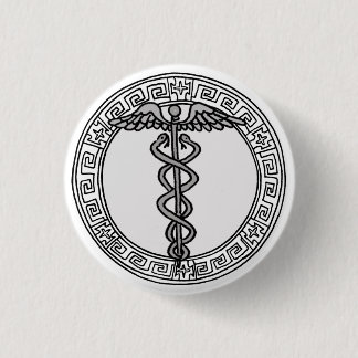 Badge Rond 2,50 Cm Les Olympiens ! Symbole Hermes / Mercure