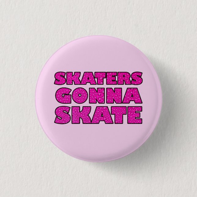 Badge Rond 2,50 Cm Les patineurs vont patiner (Devant)