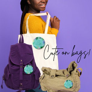 Badge Rond 2,50 Cm Les succulents continuent de grandir Aqua vert et 