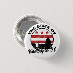 Badge Rond 2,50 Cm L'État de Washington DC - 51e État