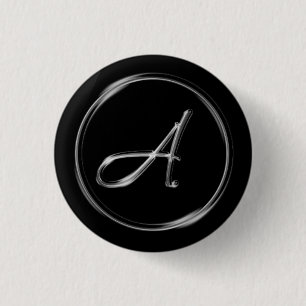 Badge Rond 2,50 Cm "Lettre A" Monogramme
