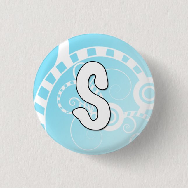 Badge Rond 2,50 Cm Lettres des boutons d'alphabet - S (Devant)