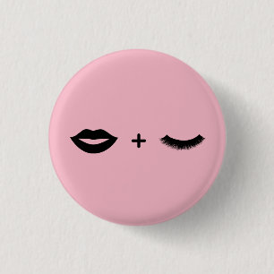 Badge Rond 2,50 Cm Lèvres + Pin de mèches
