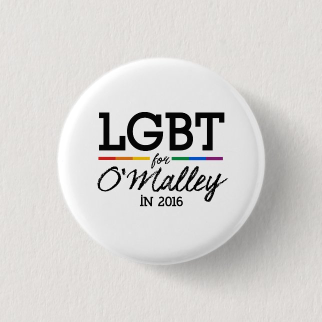 Badge Rond 2,50 Cm LGBT pour O'Malley 2016 (Devant)