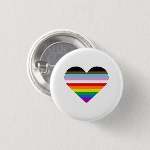 Badge Rond 2,50 Cm LGBTQ POC Heart